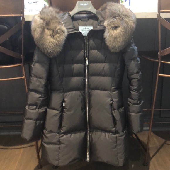 Prada fur trimmed down jacket Clearance
